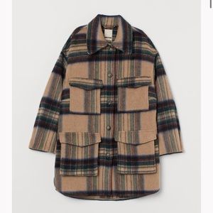 H&M Oversized Wool Blend Shirt Jacket